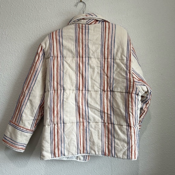 Free People Astrid Quilted Jacket Womens Small Boho Casual Striped Oversized - Picture 12 of 13
